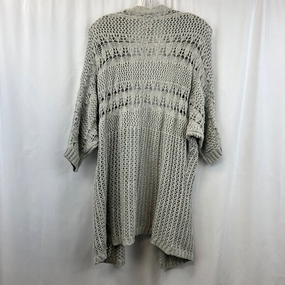 Aeropostale Womens Open Knit 3/4 Sleeve Cardigan Open Front Gray Size XS - Picture 6 of 8
